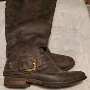 Ruff Hewn Taupe Moto Boots with Buckle